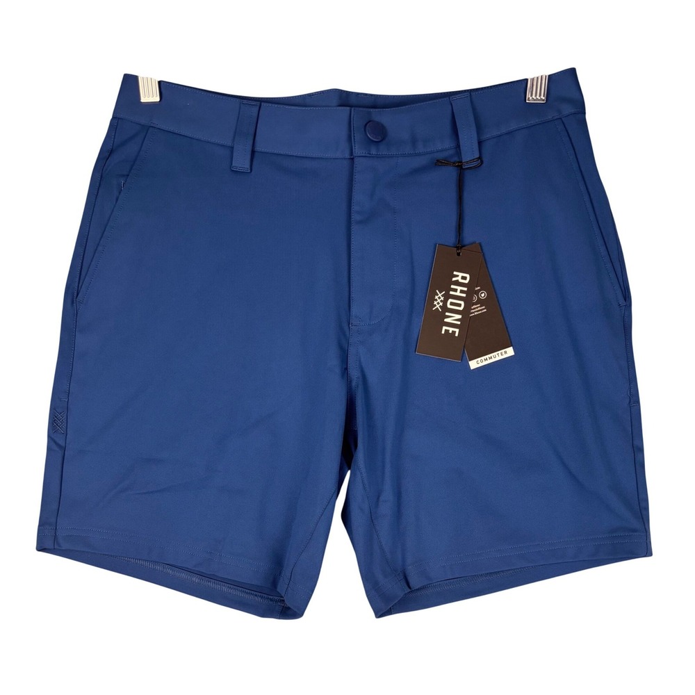 RHONE Men's Flat Front Performance Shorts in Royal Blue